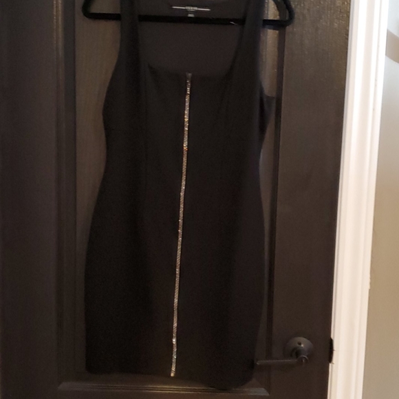 Guess Black mini dress with Rhinestone Zipper - Picture 1 of 4